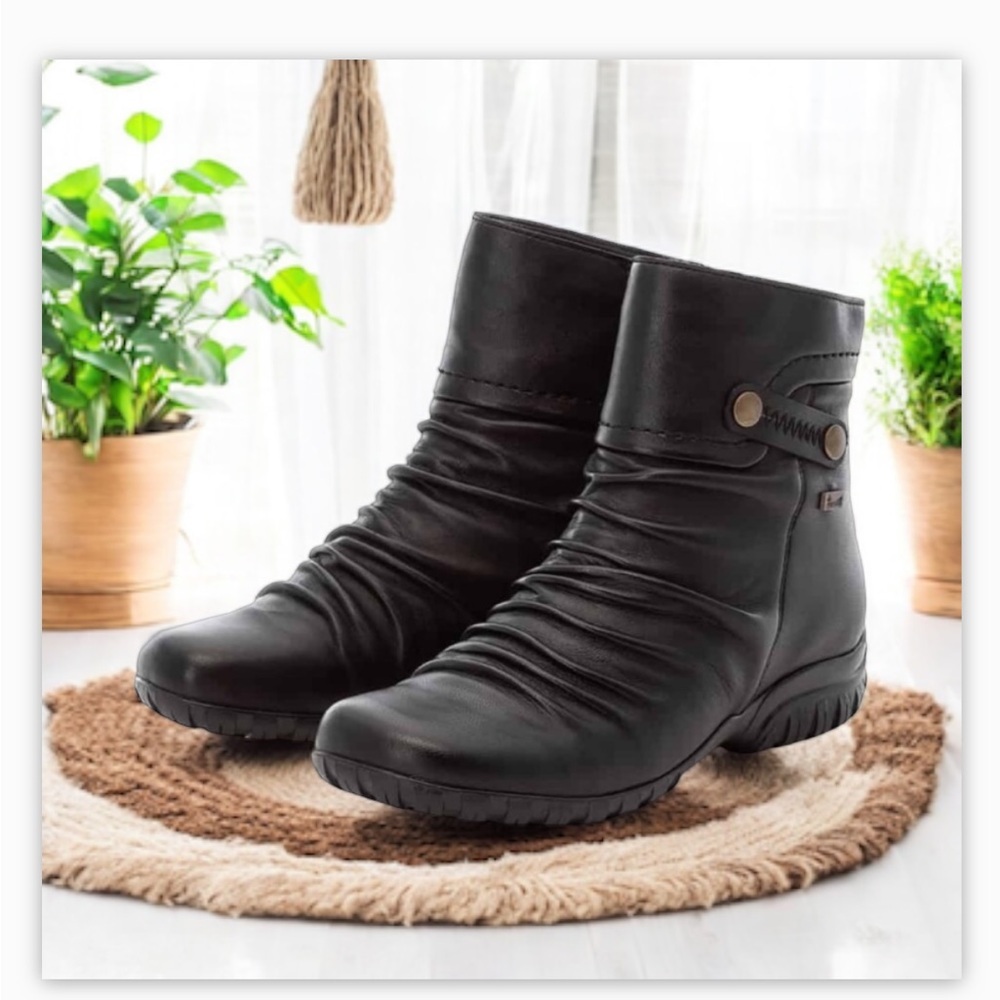 Rieker Black Leather Waterproof Winter Boot- Soft Lambswool lined!-Sz7.5 ๐โโ - Picture 3 of 16